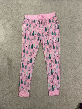 EUC Little Sleepies Pink Joyful Traditions Women's Pajama Pants medium